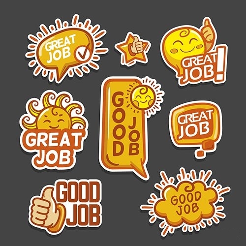 Great job stickers vector