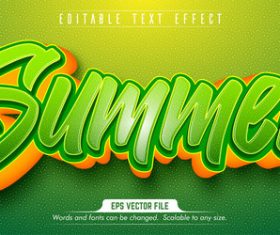 Green editable text style effect vector