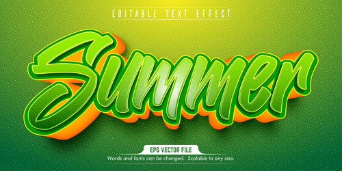 Green editable text style effect vector