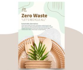 Green environmental protection tableware vector