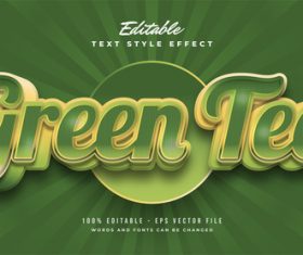 Green tea editable font vector