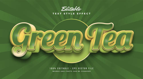 Green tea editable font vector