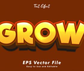 Grow font editable font vector