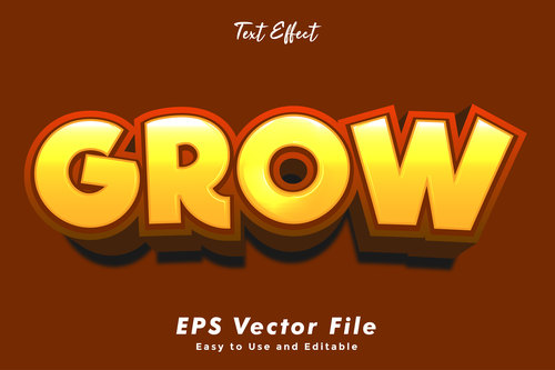 Grow font editable font vector