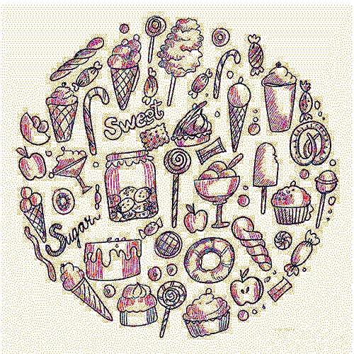 Hand draw sketch doodle sweets candy ice cream design vector
