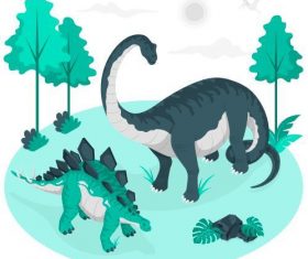 Hand drawn dinosaur illustration vector
