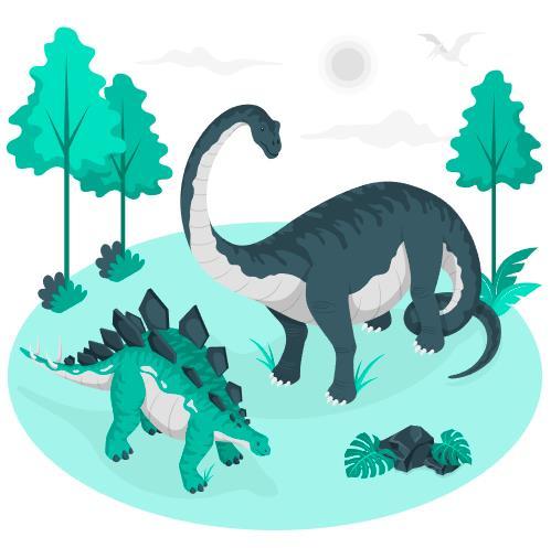 Hand drawn dinosaur illustration vector