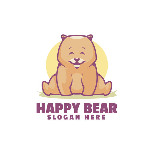 Happy bear logo vector