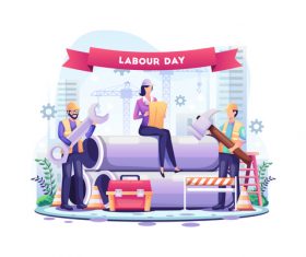 Happy labor day for the workers vector