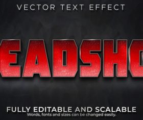 Headshot 3d effect text design vector