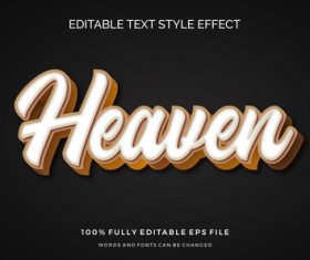 Heaven editable text effect vector