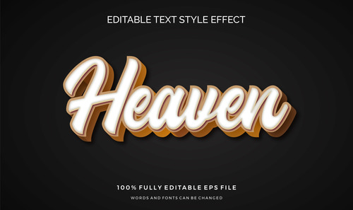 Heaven editable text effect vector