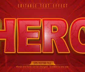 Hero text effect editable vector