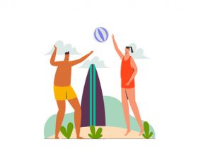 Holiday beach illustration vector