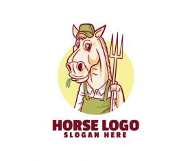 Horse farmer logo vector