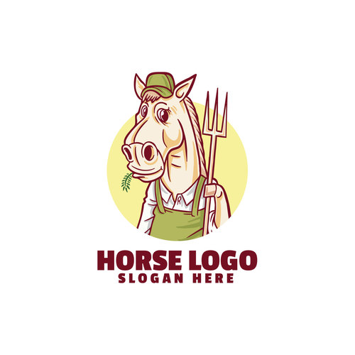 Horse farmer logo vector