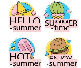 Hot happy summer vector