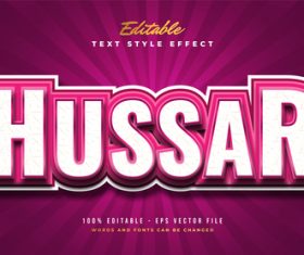 Hussar editable text effect vector