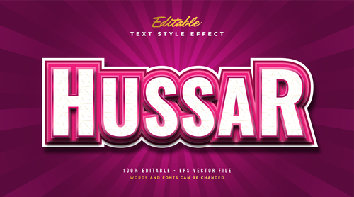 Hussar editable text effect vector