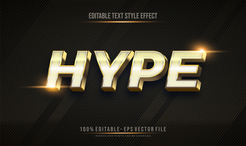 Hype text effect editable vector