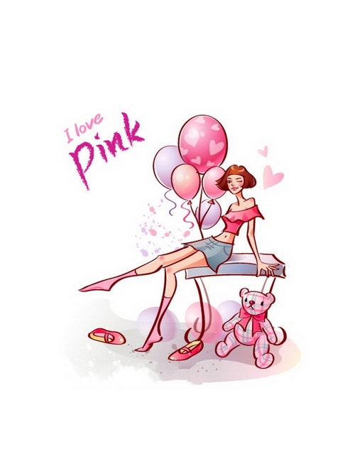 I love pink illustration vector