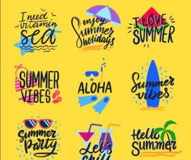 I love summer hand drawn vector