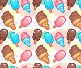 Ice cream seamless pattern vector