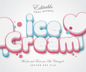 Ice cream text effect vector