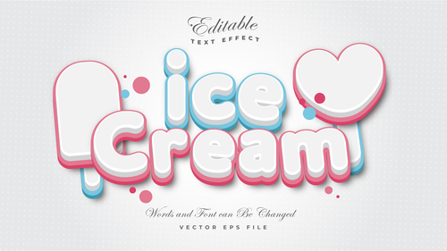 Ice cream text effect vector