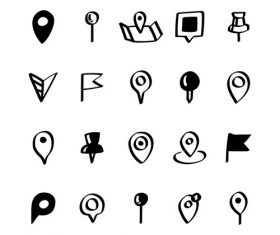 Illustration set of map pin icons vector