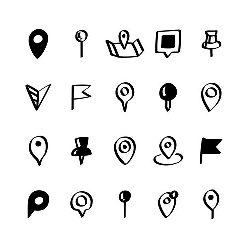 Illustration set of map pin icons vector