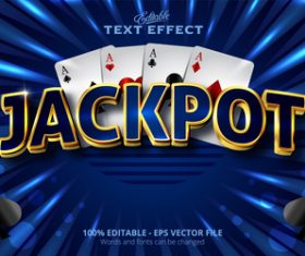 Jackpot 3d effect text design vector