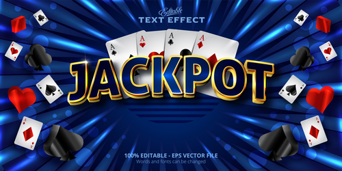 Jackpot 3d effect text design vector