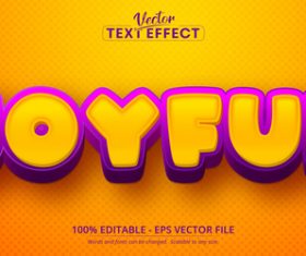 Joyful font 3d editable text style effect vector