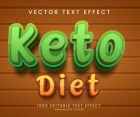 Keto diet text effect editable vector