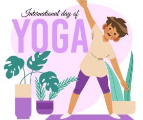 Kids Yoga Cartoon Illustration Vector