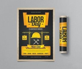 Labor day party flyer vector