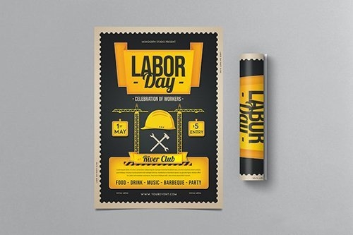 Labor day party flyer vector