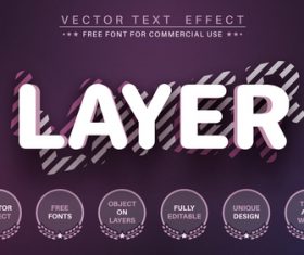 Layer 3d editable text style effect vector