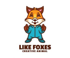 Like foxes mascot icon design vector