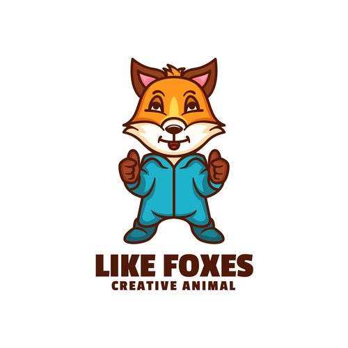 Like foxes mascot icon design vector