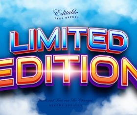 Limited edition 3d editable font text effect vector