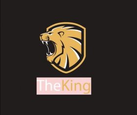 Lion shield logo design vector