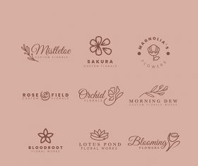 Logo collection for wedding florist vector