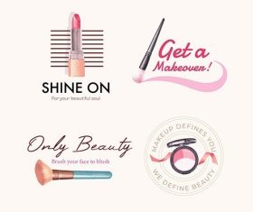 Logo design with makeup concept for branding and marketing vector