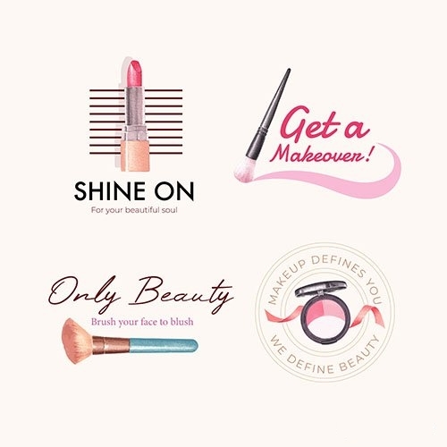 Logo design with makeup concept for branding and marketing vector