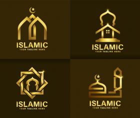 Logo golden mosque vector