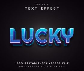 Lucky text effect vector