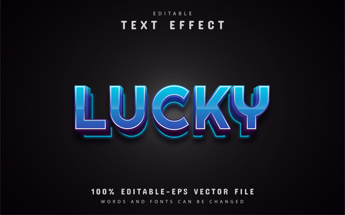 Lucky text effect vector
