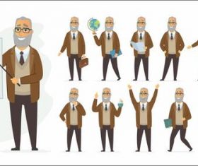 Mathematics professor cartoon vector